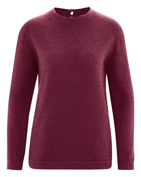 HempAge HempAge Warmer Wollpullover Wolle/Hanf/Biobaumwolle, Rioja(rot), – Produktbild 1 von 4