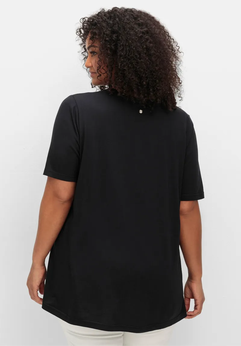 sheego T-Shirt schwarz, Schwarz, – Produktbild 2 von 2