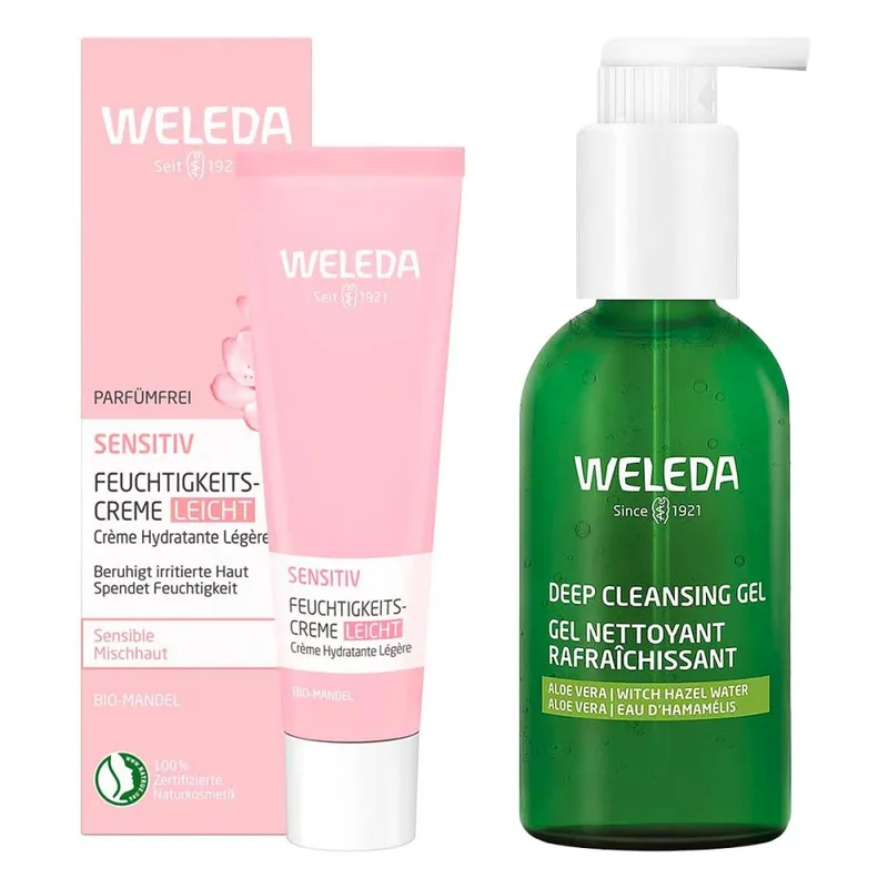 Weleda Sensitiv Feuchtigkeitscreme Mandel & Cleansing Gel – Produktbild 1 von 1