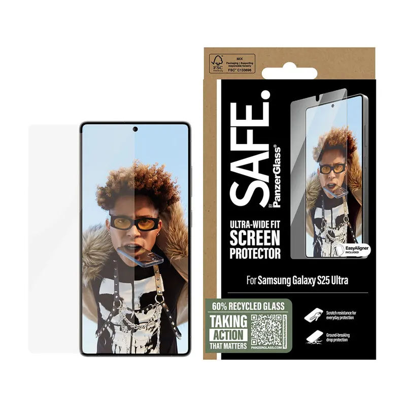 PanzerGlass Schutzfolie PanzerGlass Safe. Ultra-Wide Fit EasyAligner für Samsung Galaxy S25 Ultra S938, gehärtetes Glas, Vollverklebung. – Produktbild 1 von 1