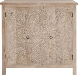 OTTO home Kommode Malati Highboard mit 2 Türen, 2 Fächer und dekorativer Fräsung, Handgefertigt mit dekorativen Fräsungen, mit Metallgriffen – Produktbild 1 von 1
