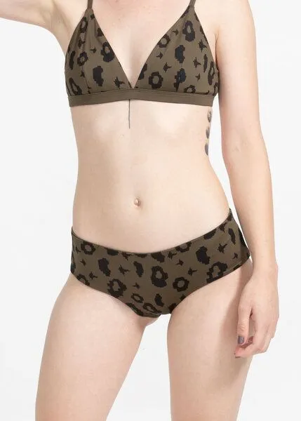 boochen boochen Bikini Slip Amami - wendbares Surf Bikini-Unterteil - Print, Green leopard (khaki), – Produktbild 1 von 4