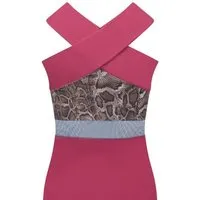 körber mode körber mode Maxikleid Bio Jersey mit Mesh-Einsatz und langem Schlitz, Mesh-einsatz in türkis, – Produktbild 2 von 3