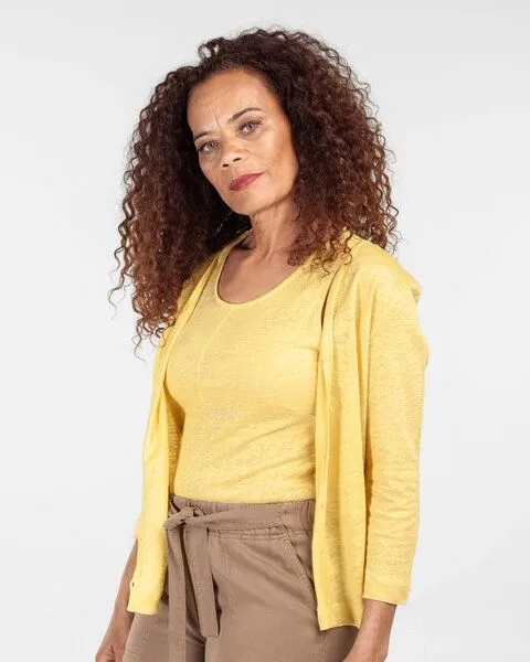 Alma & Lovis Alma & Lovis Kurzjacke aus Leinen | Linen Jacket, Bright gold (gelb), – Produktbild 1 von 4