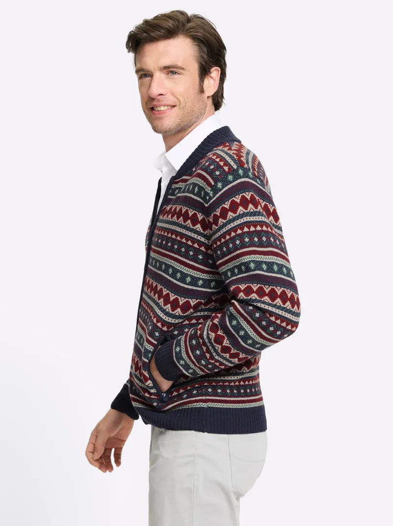 marco donati Strickjacke marine-gemustert, Marine-gemustert, – Produktbild 2 von 2