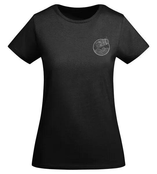 vis wear vis wear Qualle zwischen Ozean und Wellen - Damen Organic Shirt, Schwarz, – Produktbild 3 von 3