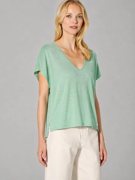 HempAge HempAge Damen Slub Jersey T-Shirt Hanf/Biobaumwolle, Menta(grün), – Produktbild 2 von 4