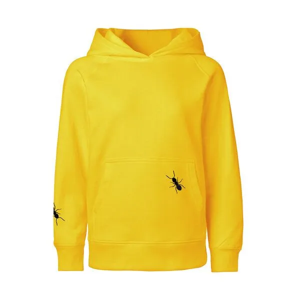 HANDGEDRUCKT HANDGEDRUCKT "Ameisen" Kinder-Hoody, Yellow, – Produktbild 2 von 4