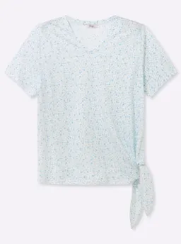 sheego V-Shirt ecru-aqua-bedruckt – Produktbild 1 von 1