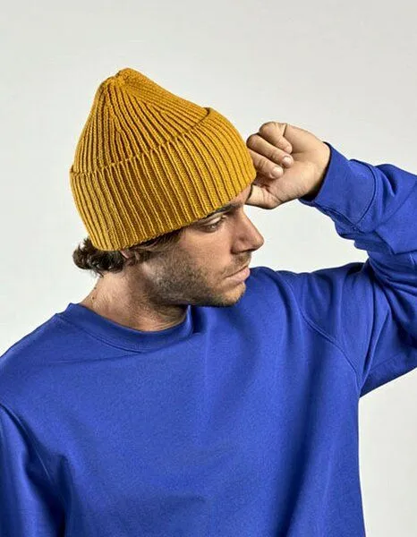 Atlantis Headwear Atlantis Headwear grob gestrickte Beanie-Mütze aus Polylana®-Garn, Dunkelgrau melange, – Produktbild 1 von 2