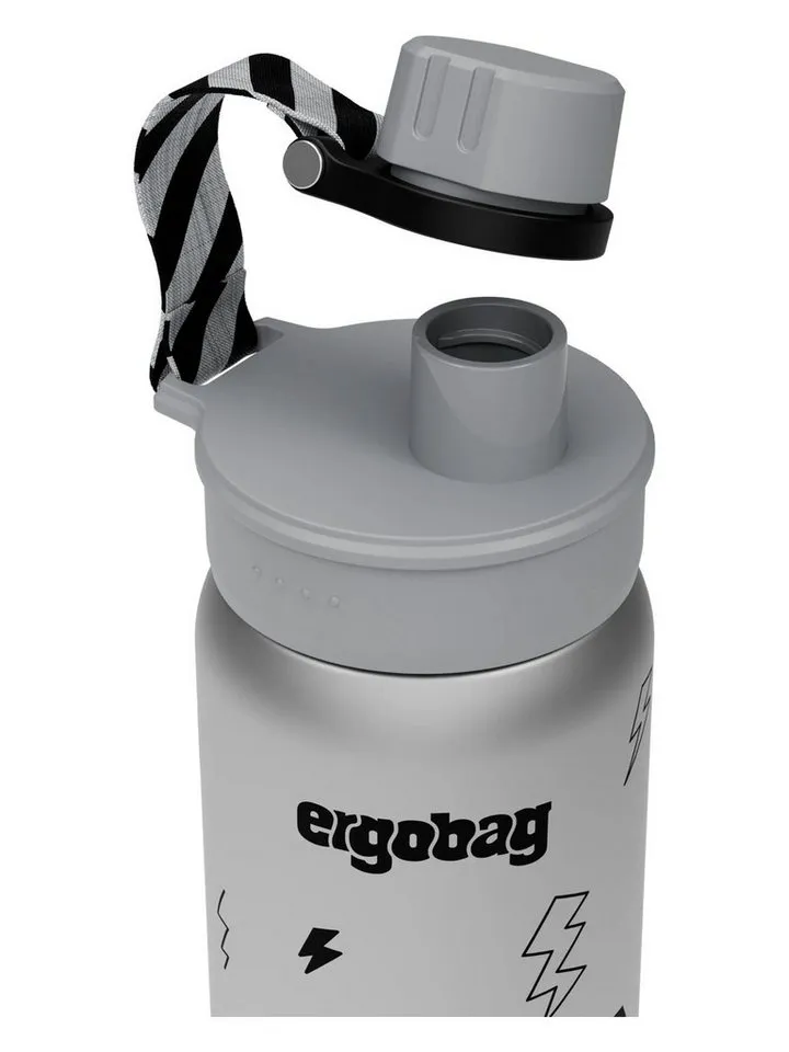 Ergobag Ergobag Trinkflasche Edelstahl Trinkflasche, auslaufsicher und kohlensäuregeeignet, Grün|schwarz, – Produktbild 5 von 5