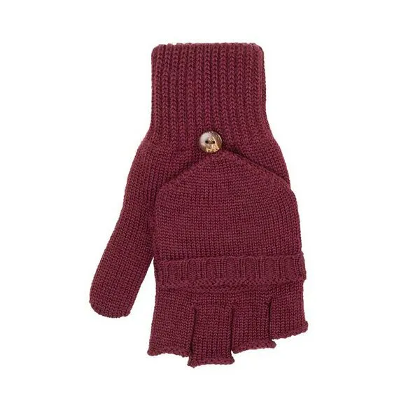 Pure pure by Bauer Pure pure by Bauer Erwachsene Halbfinger Handschuhe Schurwolle, Burgund (rot), – Produktbild 1 von 1