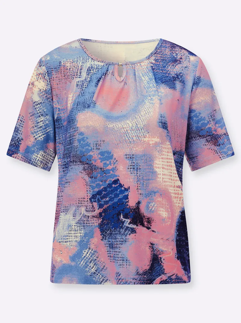 Witt Rundhalsshirt marine-flamingo-bedruckt, Marine-flamingo-bedruckt, – Produktbild 2 von 2