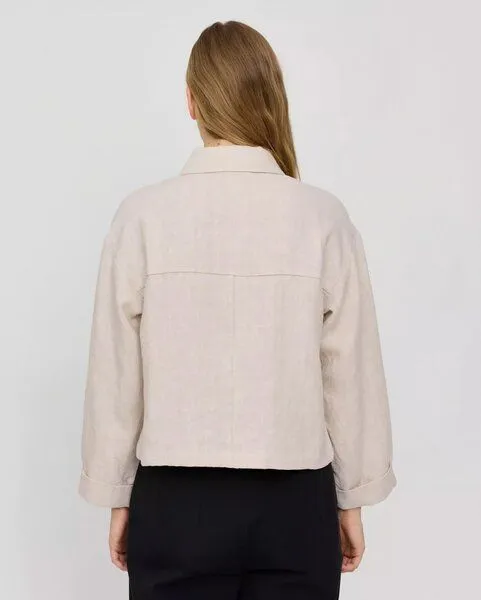Mazine Mazine Leichte Jacke für Frauen - aus 100% Leinen, Moon (weiß), – Produktbild 2 von 3