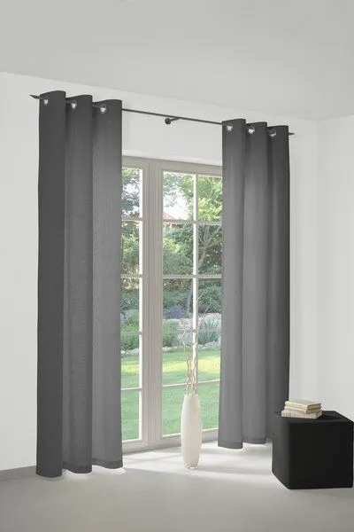 Nature by Adam Nature by Adam Vorhang aus 100% Bio-Baumwolle - Made in Germany - Uni Collection light, Schwarz, – Produktbild 7 von 7