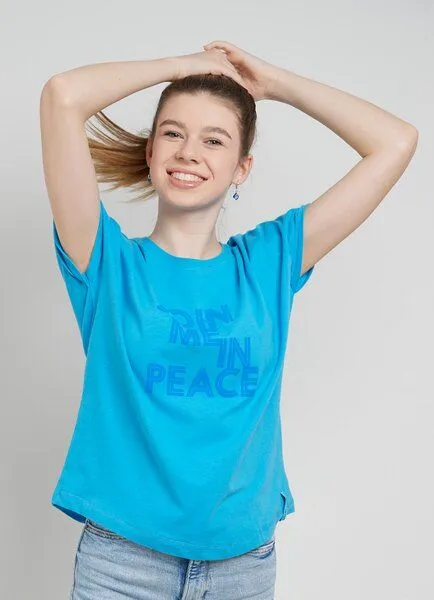 SPARKLES OF LIGHT SPARKLES OF LIGHT Boxy Shirt | JOIN ME IN PEACE, Blau, – Produktbild 1 von 2