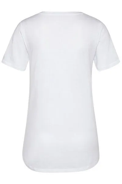 Wunderwerk Wunderwerk Damen T-Shirt, V-Auschnitt, aus Biobaumwolle und Modal "Metro v-neck tee", Weiß, – Produktbild 3 von 4