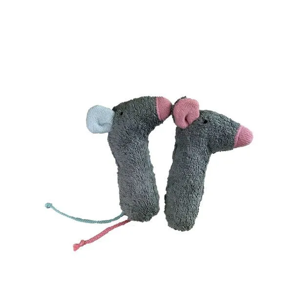 Pat und Patty Pat und Patty Kuscheltier Greifling mit Rassel "Maus" , 100 % Baumwolle-kbA, Rosa (ohren), – Produktbild 2 von 2