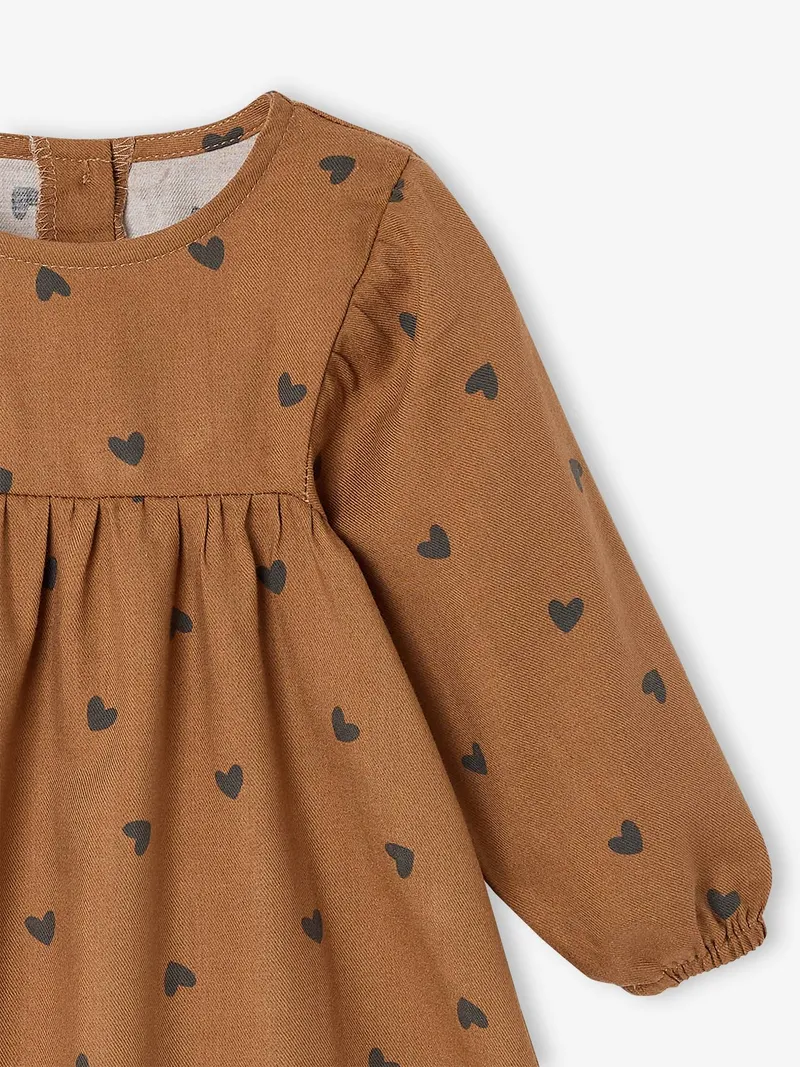 Vertbaudet Vertbaudet Baby Kleid mit Allover-Print, Hellbraun, – Produktbild 3 von 4