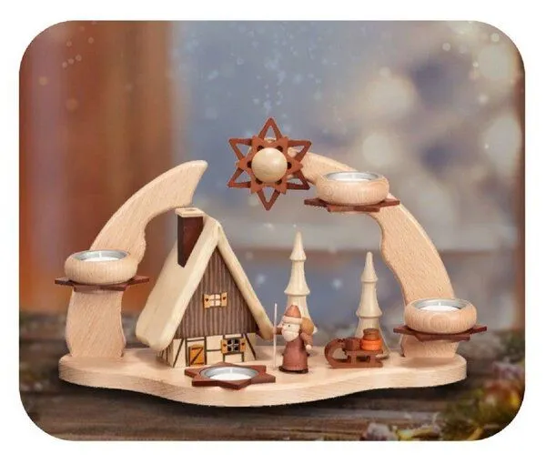 Zeidler Erzgebirge Zeidler Erzgebirge Zeidler Adventsbogen mit Rauchhaus und Weihnachtsmann aus dem Erzgebirge – Produktbild 2 von 2