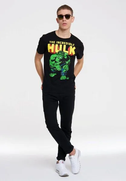 LOGOSH!RT LOGOSH!RT - Marvel - The Incredible Hulk - Bio - T-Shirt, Schwarz, – Produktbild 2 von 4