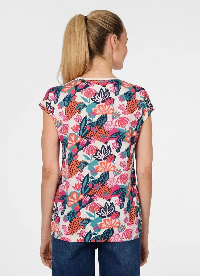 ragwear ragwear T-Shirt DIONA PRINT aus Baumwollmischung, mit Modal, normale Passform, Kurzarm, Beige, – Produktbild 2 von 3