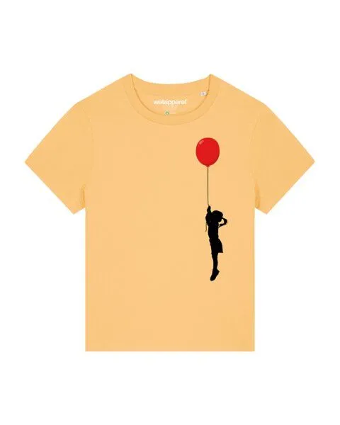 watapparel watapparel T-Shirt Frauen Mädchen mit Luftballon (print), Nispero, – Produktbild 1 von 4