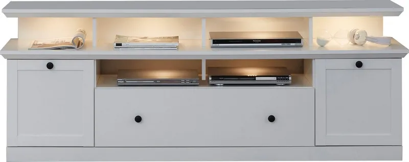 Home affaire Lowboard Örebro, Kommode, zeitloser Landhausstil, Beleuchtung optional, Weiß, – Produktbild 2 von 5