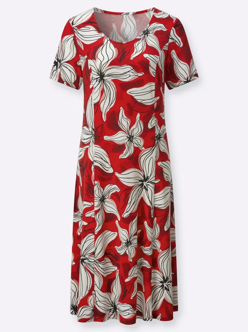 Witt Jerseykleid, Rot-champagner-bedruckt, – Produktbild 2 von 2