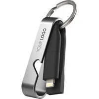 VONMÄHLEN VONMÄHLEN All-in-One Ladekabel, Schlüsselanh., Fl.öffner "HIGH SIX" inkl. Gravur, silber – Produktbild 1 von 1