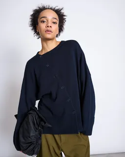JAN N JUNE JAN 'N JUNE Damen vegan Strickjacke Pebble Nightfall Mit Asymmetrischem Schnitt – Produktbild 1 von 1