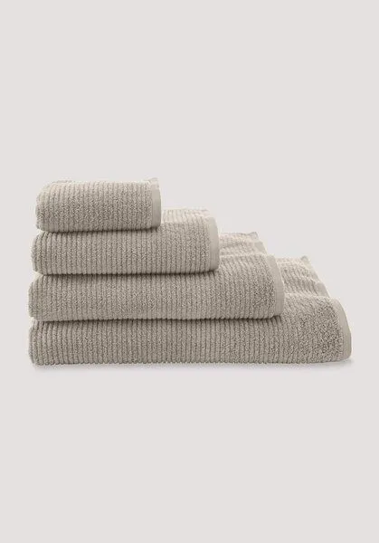 hessnatur hessnatur Frottier Handtuch Rippstruktur aus reiner Bio-Baumwolle, Beige, – Produktbild 3 von 4