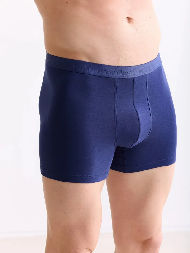 erlich textil erlich textil Casual Cotton Pants im 3er Pack, enge Boxershorts aus Bio-Baumwolle, made in Europe, Nachtblau, – Produktbild 1 von 7