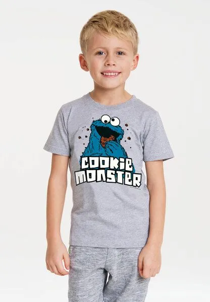 LOGOSH!RT LOGOSH!RT Sesamstrasse Krümelmonster Cookie Monster Kinder, Grau-meliert, – Produktbild 4 von 4