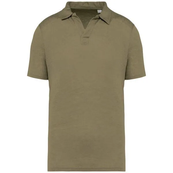 Greenspired Greenspired Herren Polohemd aus reinem Leinen S-3XL, Helles olivgrün, – Produktbild 1 von 1