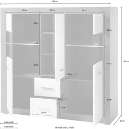 Home affaire Highboard Etero, Breite 149 cm – Produktbild 1 von 1