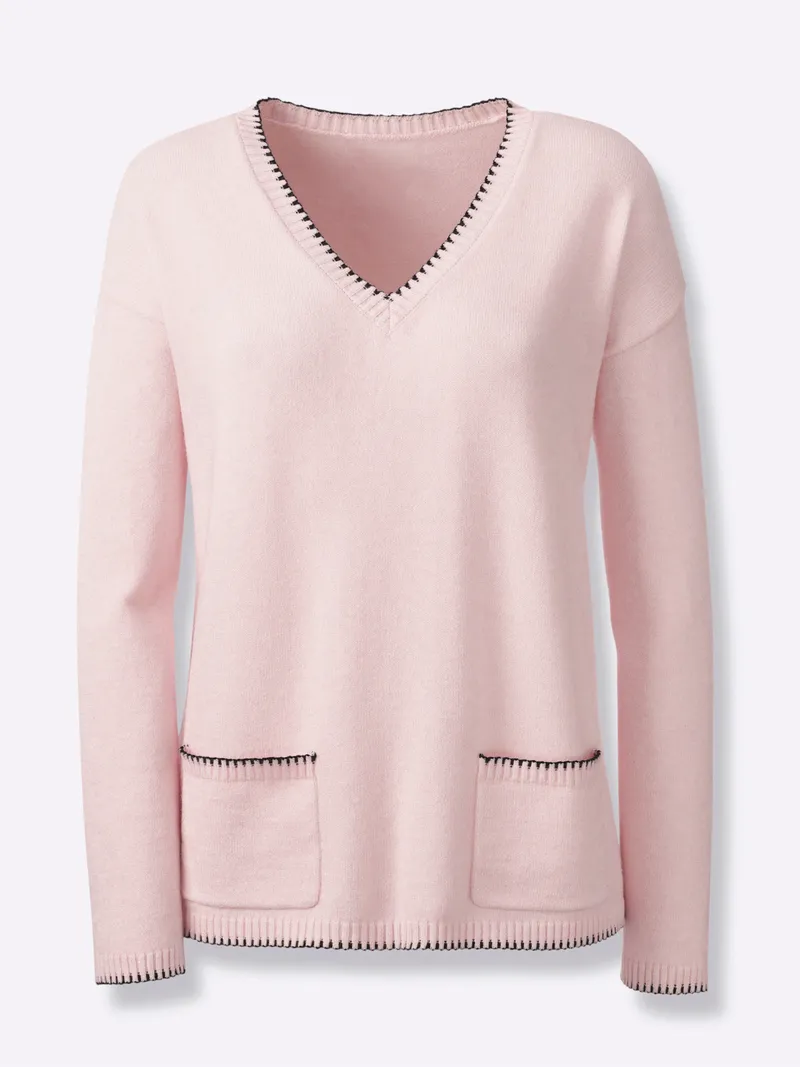 heine Pullover hellrosé-meliert, Hellrosé-meliert, – Produktbild 1 von 2