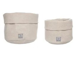 HANS NATUR HANS NATUR Aufbewahrungskorb, Bio-Baumwolle, Strick 2er Set Maße 20 x 15 cm und 25 x 18 cm – Produktbild 1 von 1