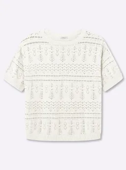 sheego Kurzarmpullover ecru – Produktbild 1 von 1