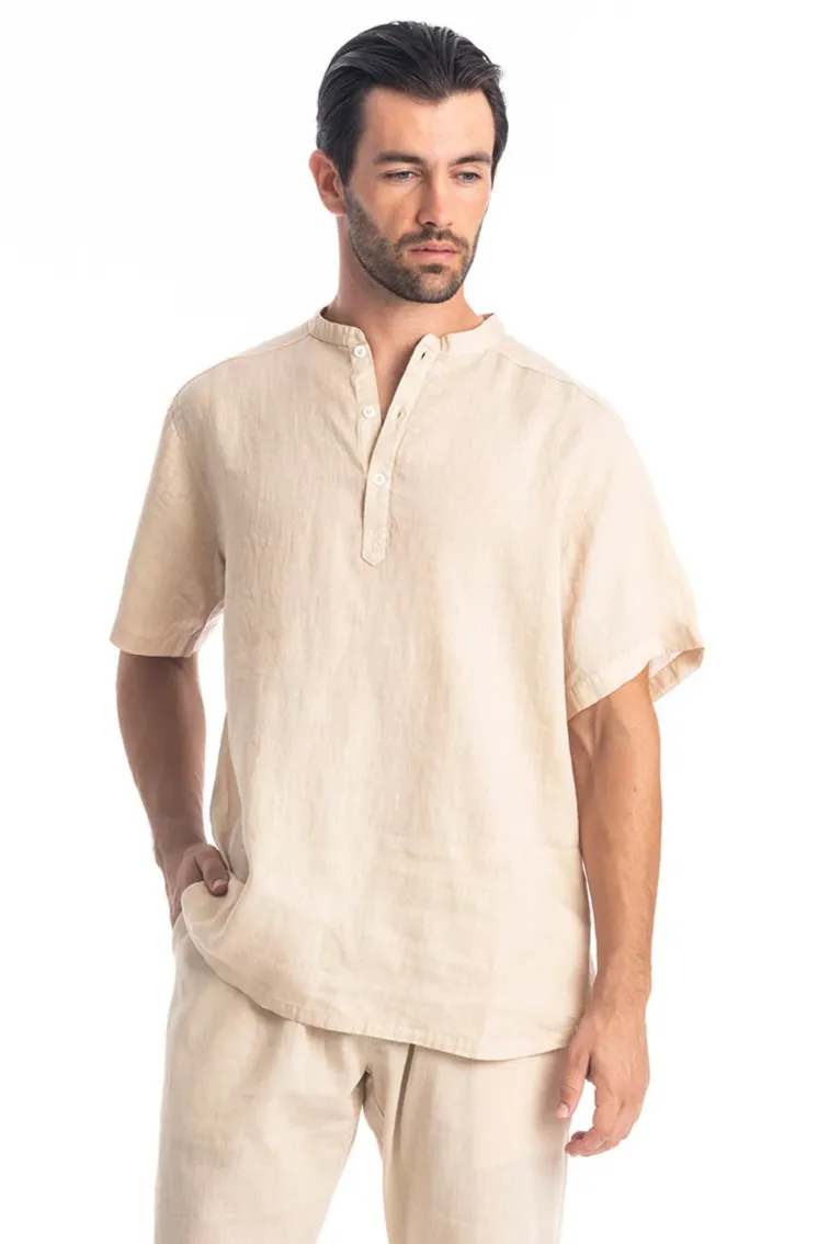 RAVENS VIEW IBIZA RAVENS VIEW IBIZA Herren vegan Shirt Brad Stone, Beige, – Produktbild 2 von 2