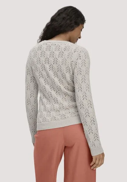 hessnatur hessnatur Strick Pullover Regular aus Bio-Baumwolle und Wolle, Düne, – Produktbild 2 von 4