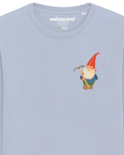 watapparel watapparel Sweatshirt Unisex Gartenzwerg, Serene blue, – Produktbild 3 von 3