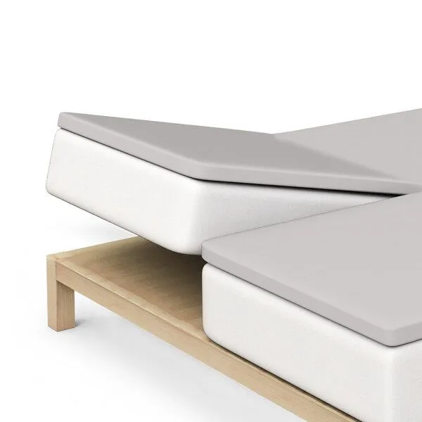 Schlafgut Schlafgut Spannbettlaken Pure für Split Topper Matratzen - 95% Biobaumwolle, 5% Elasthan, Grey light, – Produktbild 1 von 2