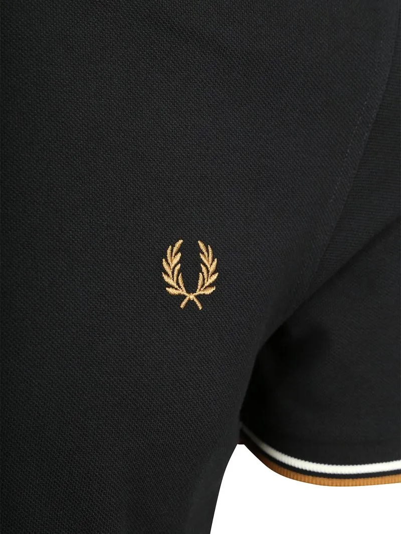 Fred Perry Fred Perry Polo Twin Tipped M3600 Schwarz P69 - Größe M, Schwarz, – Produktbild 5 von 5