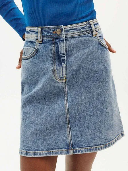 thinking mu thinking mu Jeansrock - Marsha aus Bio-Baumwolle, Blau (light clean denim), – Produktbild 2 von 4