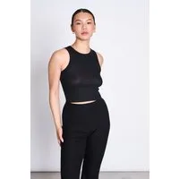 JAN N JUNE JAN 'N JUNE Damen vegan Top Porto Lyocell Rib Schwarz, Schwarz, – Produktbild 1 von 1
