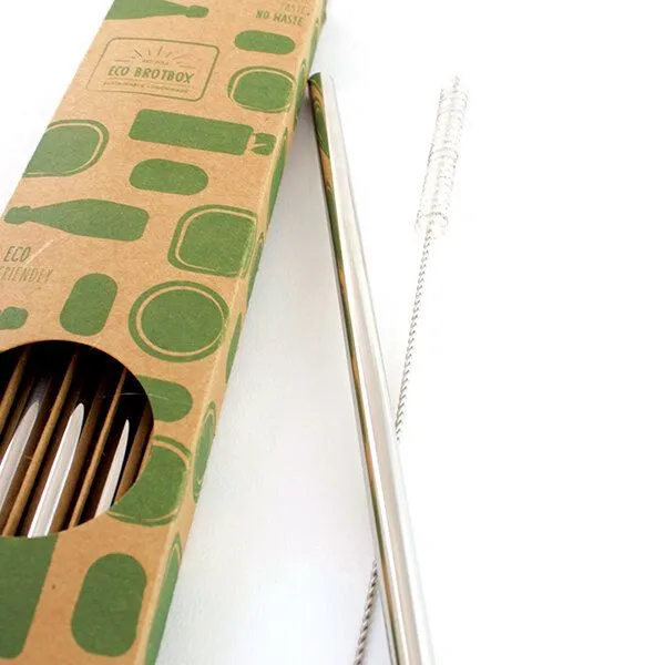 ECO Brotbox ECO Brotbox Eco Strohhalm - 4er-Set Trinkhalme aus Edelstahl – Produktbild 3 von 4