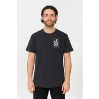 ilovemixtapes ilovemixtapes Unisex T-Shirt „Der Zweig“ – Bio-Baumwolle, Stone Washed Sage Green, Denim Blue & Black, Fair Wear, Schwarz, – Produktbild 1 von 1