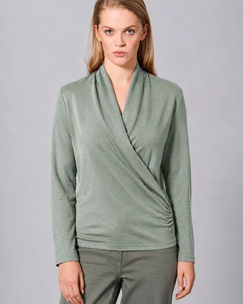 HempAge HempAge Langarmshirt Hanf/Biobaumwolle, Thyme(grün), – Produktbild 1 von 3