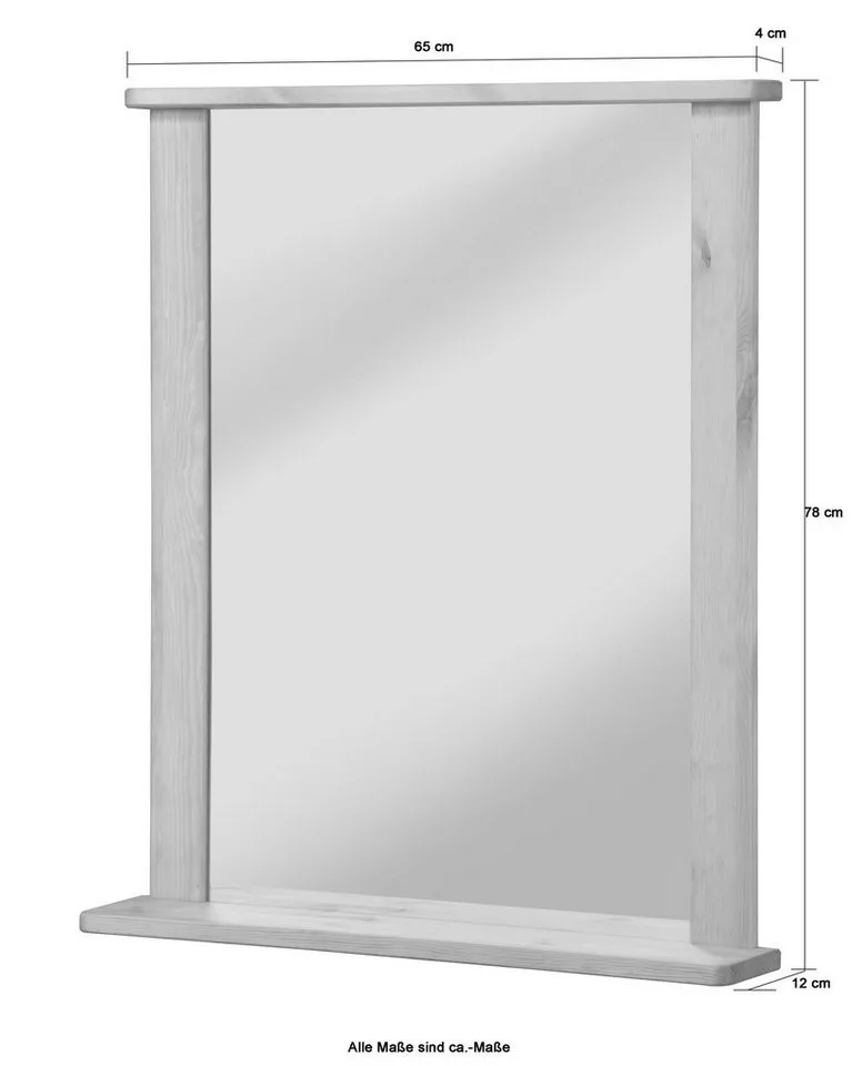 welltime Badspiegel Sylt, Spiegel, Breite 65 cm, Beige, – Produktbild 4 von 5